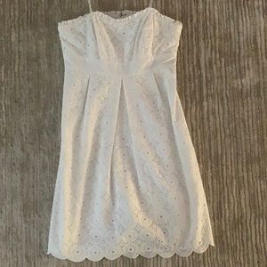 LILLY PULITZER White, Strapless, Eyelet Dress